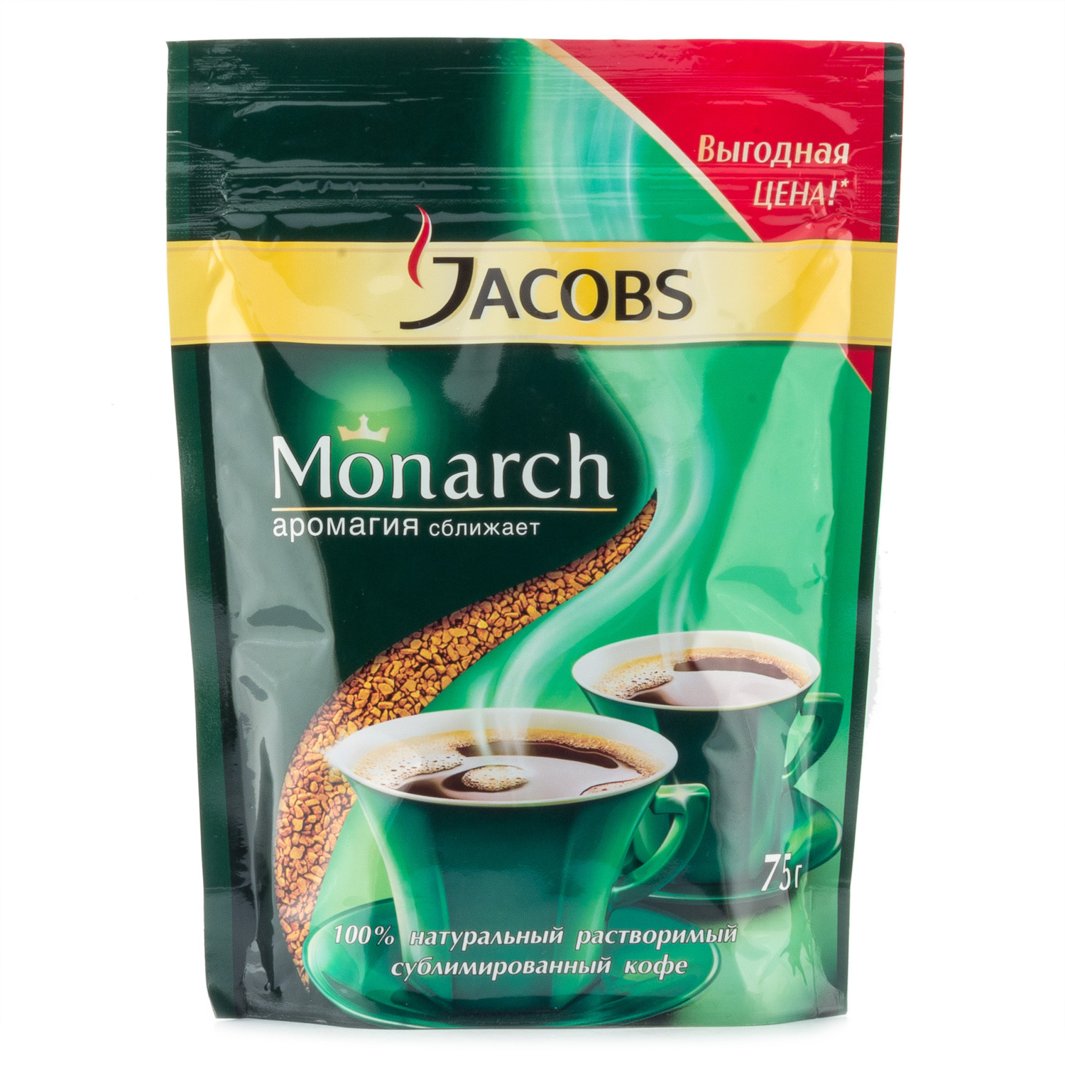 Кофе растворимый Jacobs Monarch, 75 г (мяг/уп)