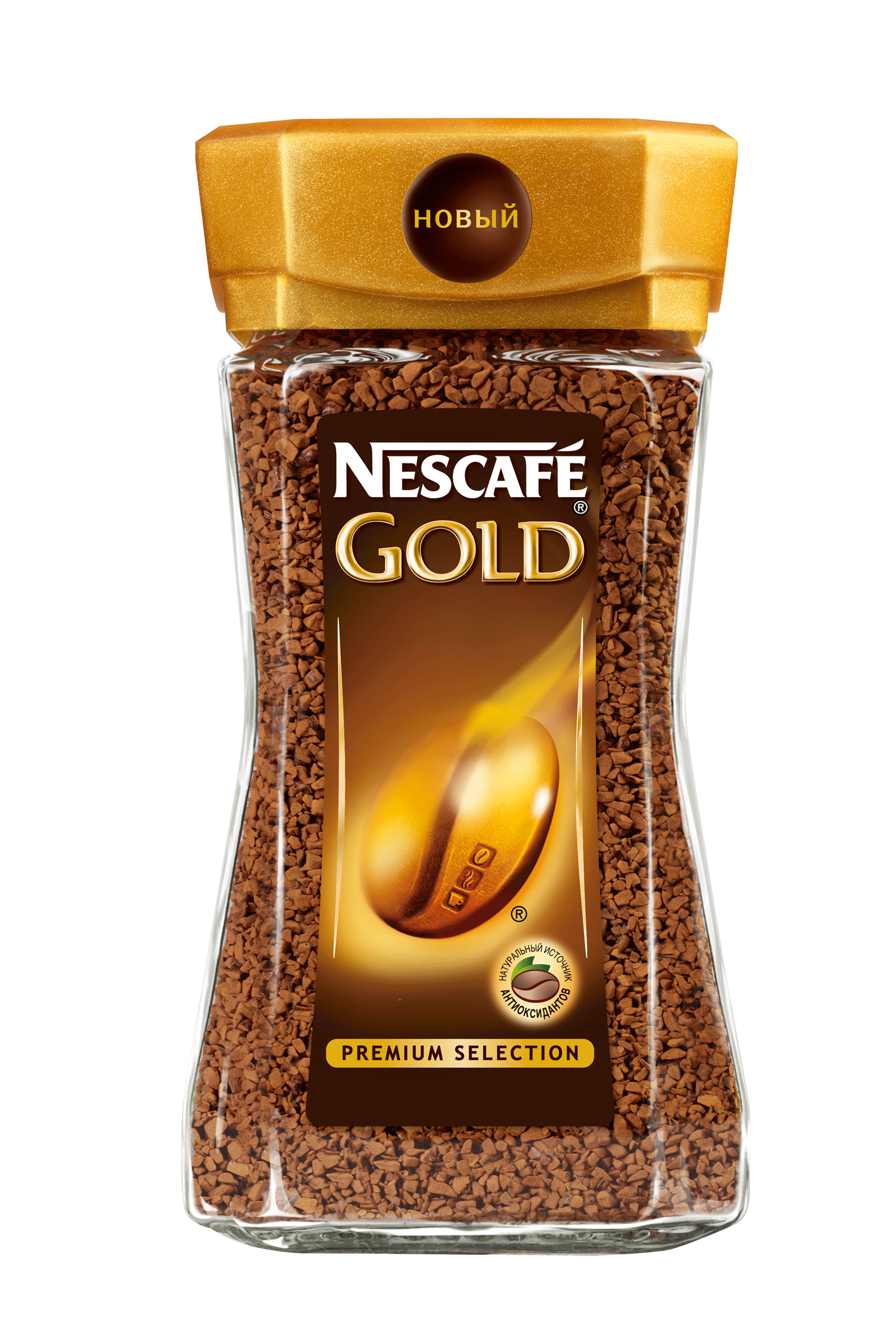 Кофе растворимый Nescafe Gold, 190 г (стекло)